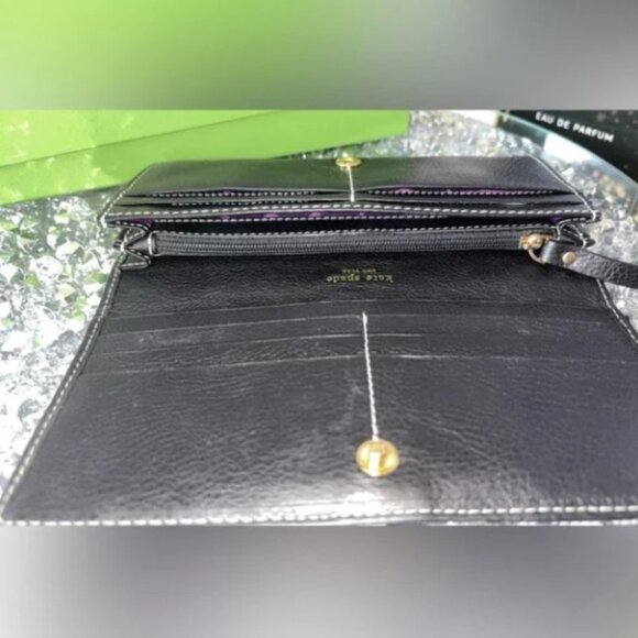 Kate Spade Black & White Adrienne Signature Print Wallet NWOT - Picture 9 of 12